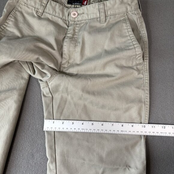 VTG Quiksilver Boys Chino Pants Tan Flat Front Sz 29 Casual Khaki Beige Straight - Picture 11 of 16
